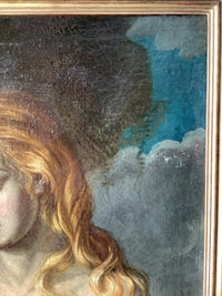 Italian Old Master Oil Painting, Mary Magdalene Penitent, 17th Century Baroque Original on Canvas, Framed