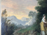 18th Century French Old Master Oil Painting, Christ and the Samaritan Woman at the Well, Unframed