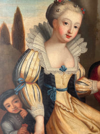 18th Century French Genre Painting, The Fortune Teller, Old Master Oil on Canvas