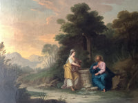 18th Century French Old Master Oil Painting, Christ and the Samaritan Woman at the Well, Unframed