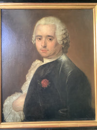 Follower of Louis Tocqué, Portrait of a Gentleman with Lace Jabot, 18th Century Rococo Oil Painting, Framed
