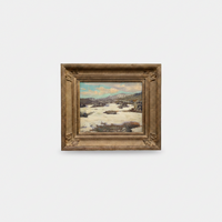 Signed Impressionist Oil Painting, Snowy Landscape by Alfred Louis Andrieux (1879-1945), Early 20th Century French Winter Scene on Panel