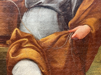 Christ and the Samaritan Woman at the Well, 17th Century Oil on Wood Panel, Framed Old Master Painting