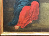 Christ and the Samaritan Woman at the Well, 17th Century Oil on Wood Panel, Framed Old Master Painting