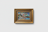 Signed Oil Painting, Mountain Landscape by Marie Astoin (1923-2011), 1950s French Expressionist Scene on Wood Panel