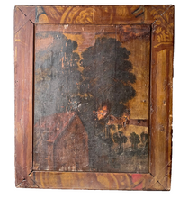 French School, 17th Century, Allegory of Winter, Oil on Wood Panel, Framed
