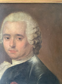 Follower of Louis Tocqué, Portrait of a Gentleman with Lace Jabot, 18th Century Rococo Oil Painting, Framed