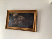 Circle of Eugene Delacroix (1798-1863), Two Tigers in a Landscape, Oil on Canvas, Mid-19th Century, Framed