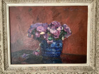 Carlo Cherubini (1897-1978), Bouquet of Violets, 1931, Signed Oil on Canvas, Framed
