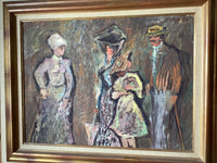 Ramon Dilley (b. 1932), Portrait of a Family, Signed Oil on Canvas, 1973, Framed