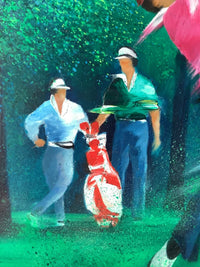 Victor Spahn, The Golf Player, Signed French Impressionist Oil on Canvas, Framed