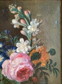Dutch School, 18th Century, Bouquet of Flowers with Butterfly, Oil on Canvas, Framed
