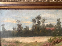 James Desvarreux-Larpenteur (1847-1937), Heather Landscape, Signed Oil on Canvas, Late 19th Century, Framed
