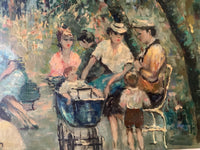 Henri Stenn (1903-1993), The Luxembourg Garden, Paris, Signed Oil on Canvas, 1960s, Framed
