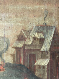French School, 17th Century, Allegory of Winter, Oil on Wood Panel, Framed