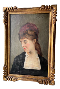 Signed Portrait of a Woman by Corchon y Diaque (1853-1925), 1890s, Oil on Panel, Framed