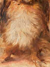 Ernest Jean Delahaye (1855-1921), Portrait of a Pekingese Dog "Kit", Signed Oil on Panel, Late 19th Century, Framed