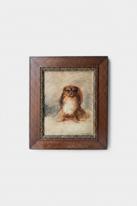Ernest Jean Delahaye (1855-1921), Portrait of a Pekingese Dog "Kit", Signed Oil on Panel, Late 19th Century, Framed