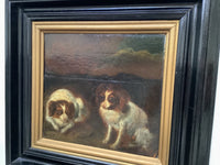 Circle of Alexandre Francois Desportes (1661-1743), Portrait of Two King Charles Spaniels, Oil on Panel, 17th Century, Framed