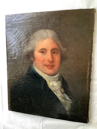 18th Century Portrait of a Nobleman with Powdered Wig, French School Oil on Canvas, 1750s Original