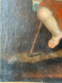 18th Century French School Oil Painting, Christ Child with the Lamb, Circa 1720-1750, Religious Old Master on Canvas