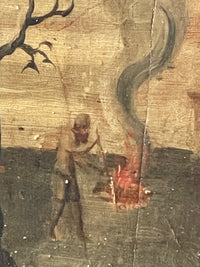 French School, 17th Century, Allegory of Winter, Oil on Wood Panel, Framed