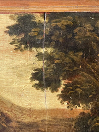 17th Century French Oil on Panel, Gallant Scene in a Garden, Old Master Baroque Original, Framed