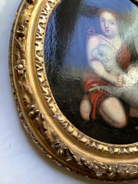 Saint John the Baptist as a Child, French Baroque Oil on Canvas, Circle of Pierre Mignard, Gilt Frame