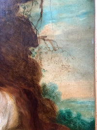 18th Century Dutch School Oil on Wood Panel, Penitent Mary Magdalene with Vanitas, Framed Old Master Painting