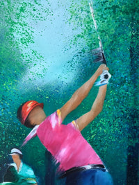 Victor Spahn, The Golf Player, Signed French Impressionist Oil on Canvas, Framed