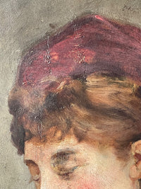 Signed Portrait of a Woman by Corchon y Diaque (1853-1925), 1890s, Oil on Panel, Framed
