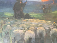 MEIN (1865-1938) FRENCH REALISM OIL CSigned Realist Oil Painting, Shepherd at Sunset by Mein (1865-1938), 19th Century French Pastoral on CanvasANVAS - SHEPHERD AT SUNSET AS MILLET