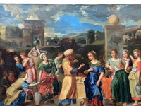 After Nicolas Poussin, Rebecca and Eliezer at the Well, French Old Master Oil Painting, Unframed