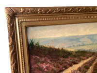 James Desvarreux-Larpenteur (1847-1937), Bruyeres Path Landscape, Signed Oil on Canvas, Late 19th Century, Framed