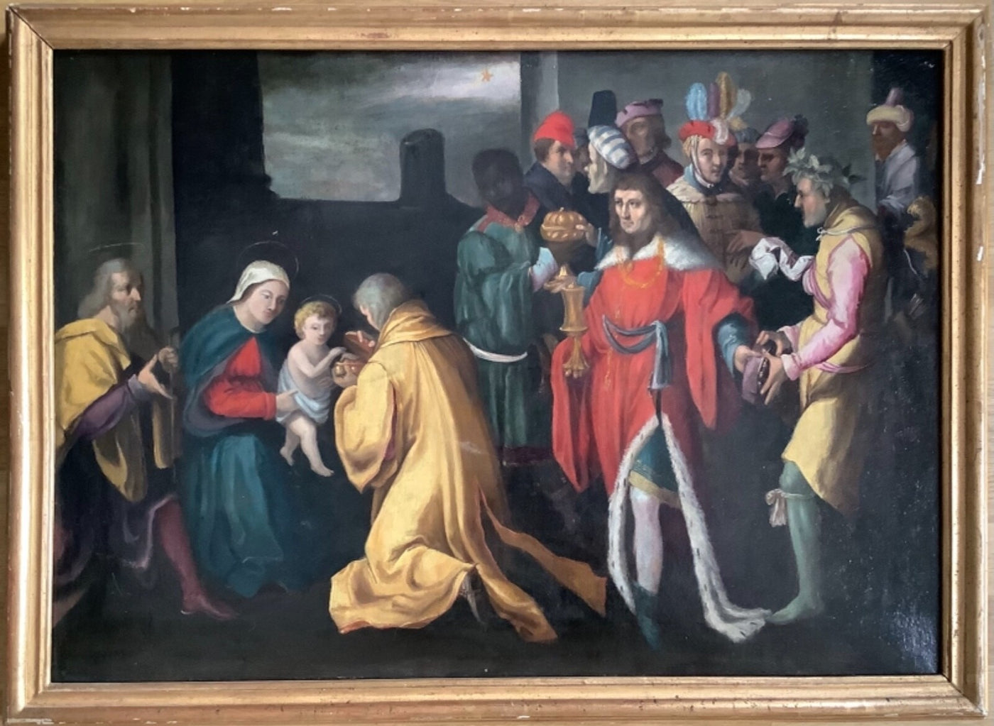 Flemish School, Adoration of the Magi, 17th Century Old Master Oil Painting, Framed