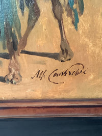 Alfred Couverchel (1834-1867), Portrait of a Wedding Camel in the Desert, Signed Oil on Canvas, Framed