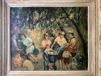 Henri Stenn (1903-1993), The Luxembourg Garden, Paris, Signed Oil on Canvas, 1960s, Framed