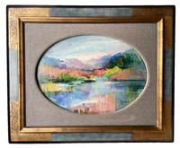 Signed Oil Painting, Lake District Landscape by Iris Raquin (1911-1997), 1964, French Impressionist View of English Countryside on Canvas