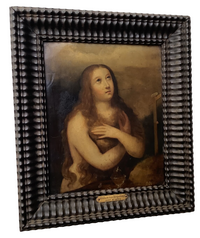 Mary Magdalene Repentant, Circle of Abraham Van Diepenbeeck, 17th Century Flemish Oil on Copper, Framed