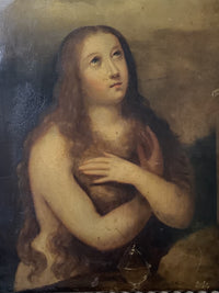 Mary Magdalene Repentant, Circle of Abraham Van Diepenbeeck, 17th Century Flemish Oil on Copper, Framed