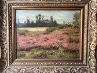 James Desvarreux-Larpenteur (1847-1937), Heather Landscape, Signed Oil on Canvas, Late 19th Century, Framed
