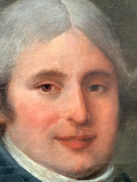 18th Century Portrait of a Nobleman with Powdered Wig, French School Oil on Canvas, 1750s Original