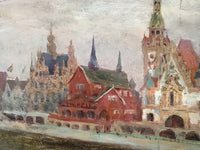 Leon Printemps (1871-1945), The Exposition Universelle in Paris, Signed Oil on Wood Panel, 1900, Framed