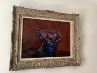 Carlo Cherubini (1897-1978), Bouquet of Violets, 1931, Signed Oil on Canvas, Framed