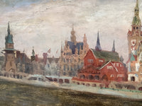 Leon Printemps (1871-1945), The Exposition Universelle in Paris, Signed Oil on Wood Panel, 1900, Framed