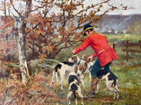 Tristan Lacroix (1839-1914), Courtyard Hunting, Signed Oil on Wood Panel, 1891
