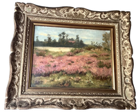 James Desvarreux-Larpenteur (1847-1937), Heather Landscape, Signed Oil on Canvas, Late 19th Century, Framed