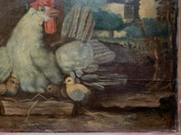 Follower of Frans Snyders (1579-1657), Hen and Chicks in a Landscape with Windmill, Oil on Canvas, Circa 1700, Framed