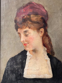Signed Portrait of a Woman by Corchon y Diaque (1853-1925), 1890s, Oil on Panel, Framed