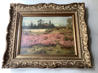 James Desvarreux-Larpenteur (1847-1937), Heather Landscape, Signed Oil on Canvas, Late 19th Century, Framed